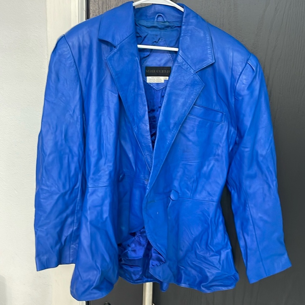 Vintage blue leather jacket